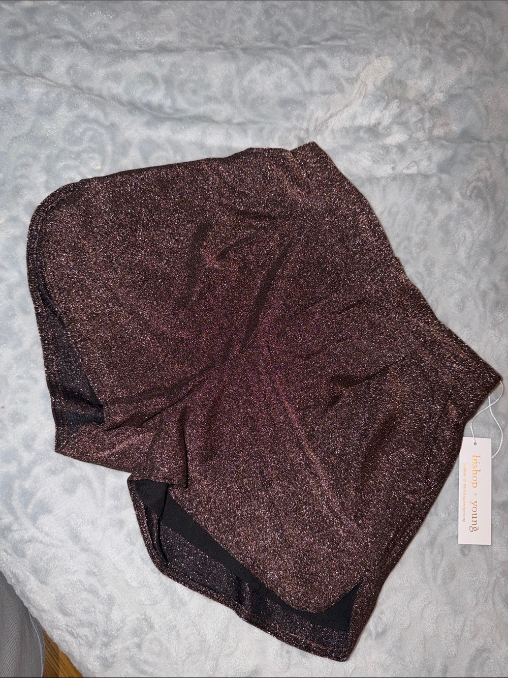 bishop + young Metallic showstopper Shorts NWT large
